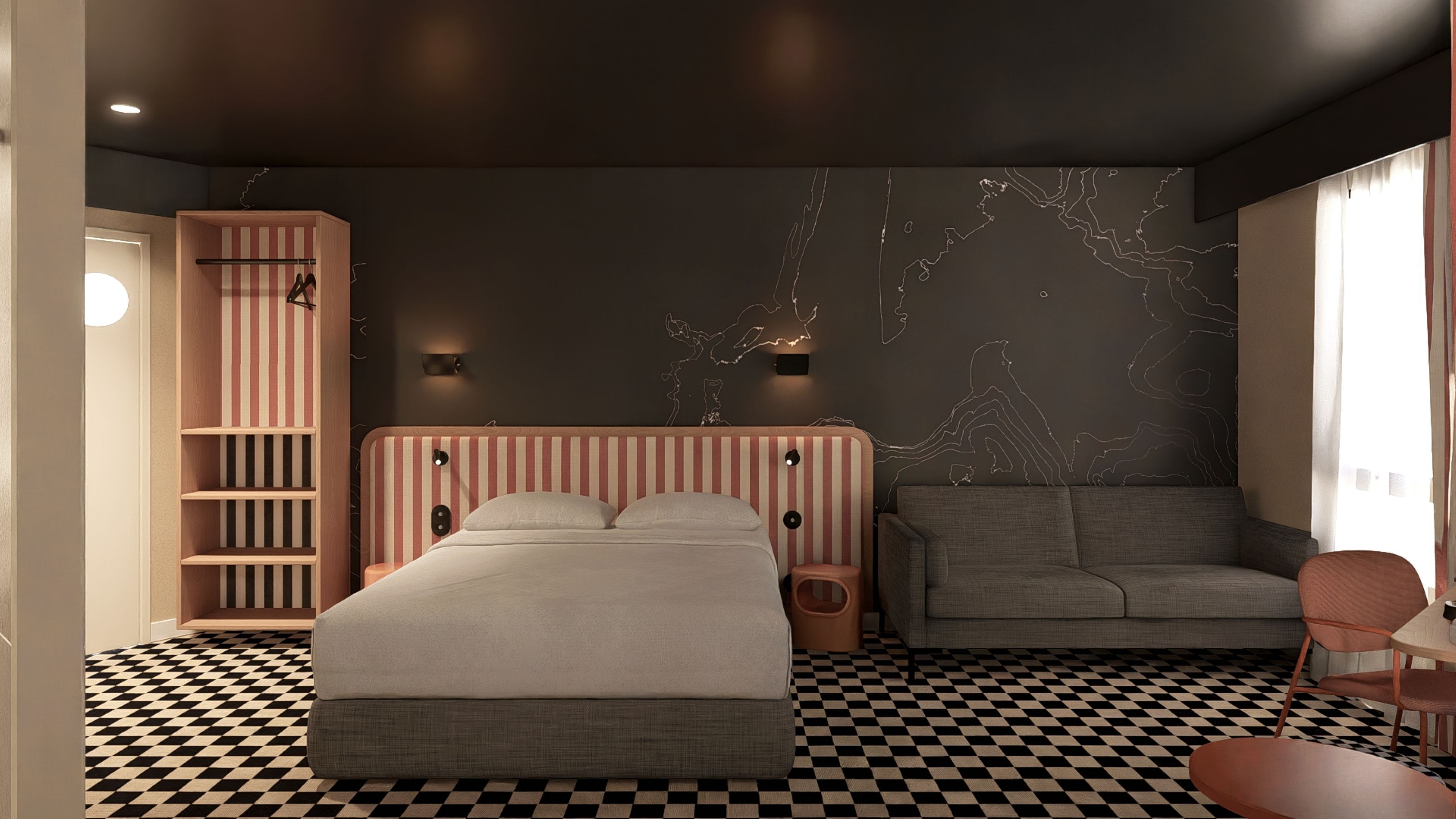 Familierom, flere senger | Sengetøy av topp kvalitet, skrivebord, lydisolert og strykejern/-brett