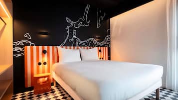 Premium bedding, desk, soundproofing, iron/ironing board