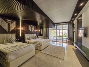 Ropa de cama de alta calidad y minibar 