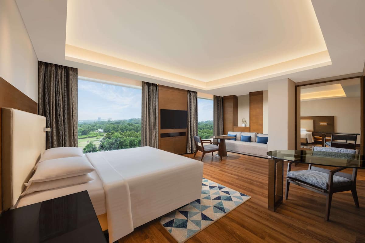 Suite ejecutiva, 1 habitación | Ropa de cama de alta calidad y minibar