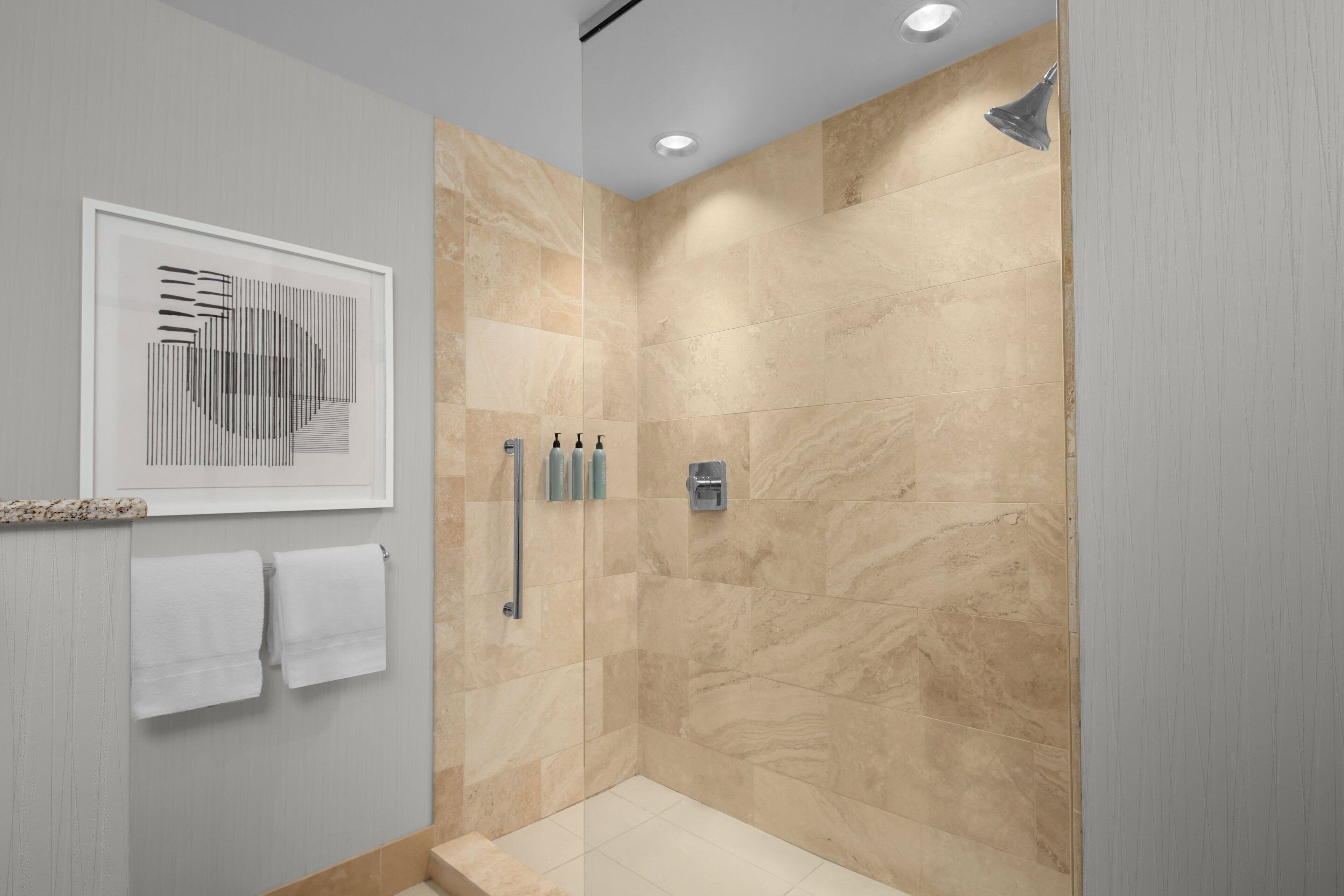 free toiletries, hair dryer, towels, soap