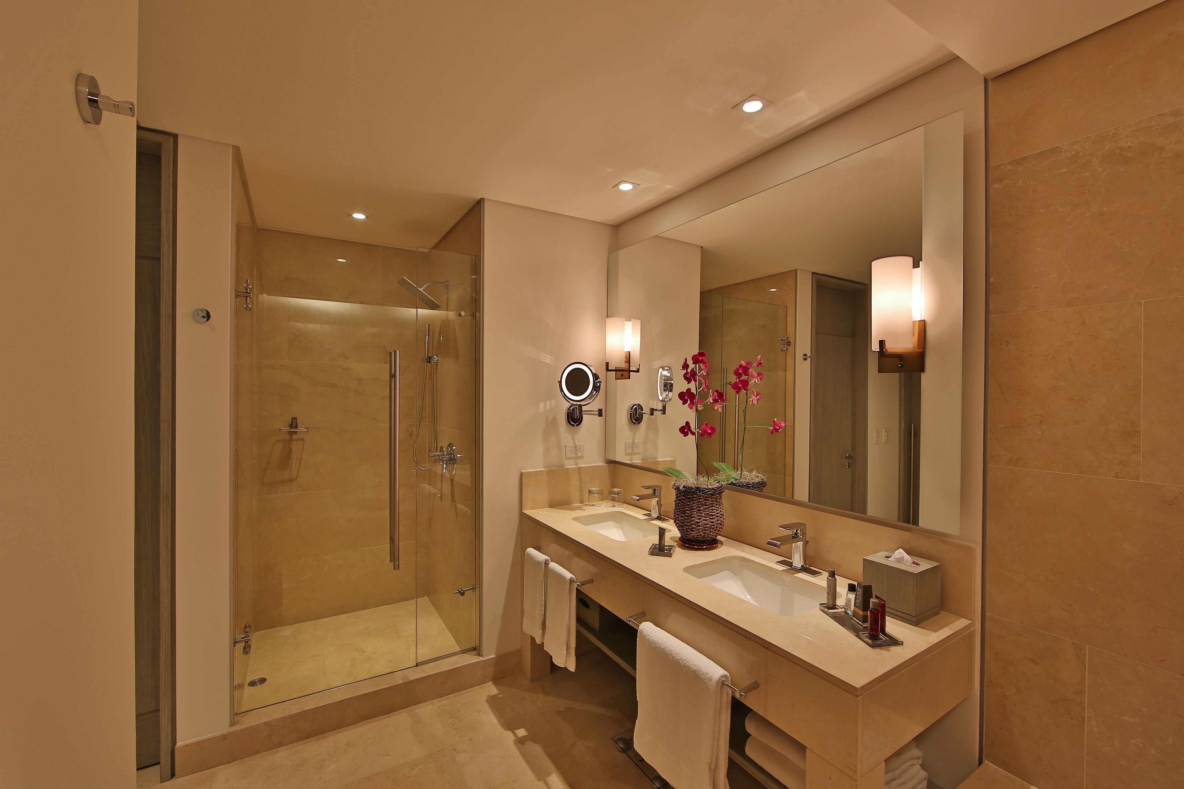 free toiletries, hair dryer, towels