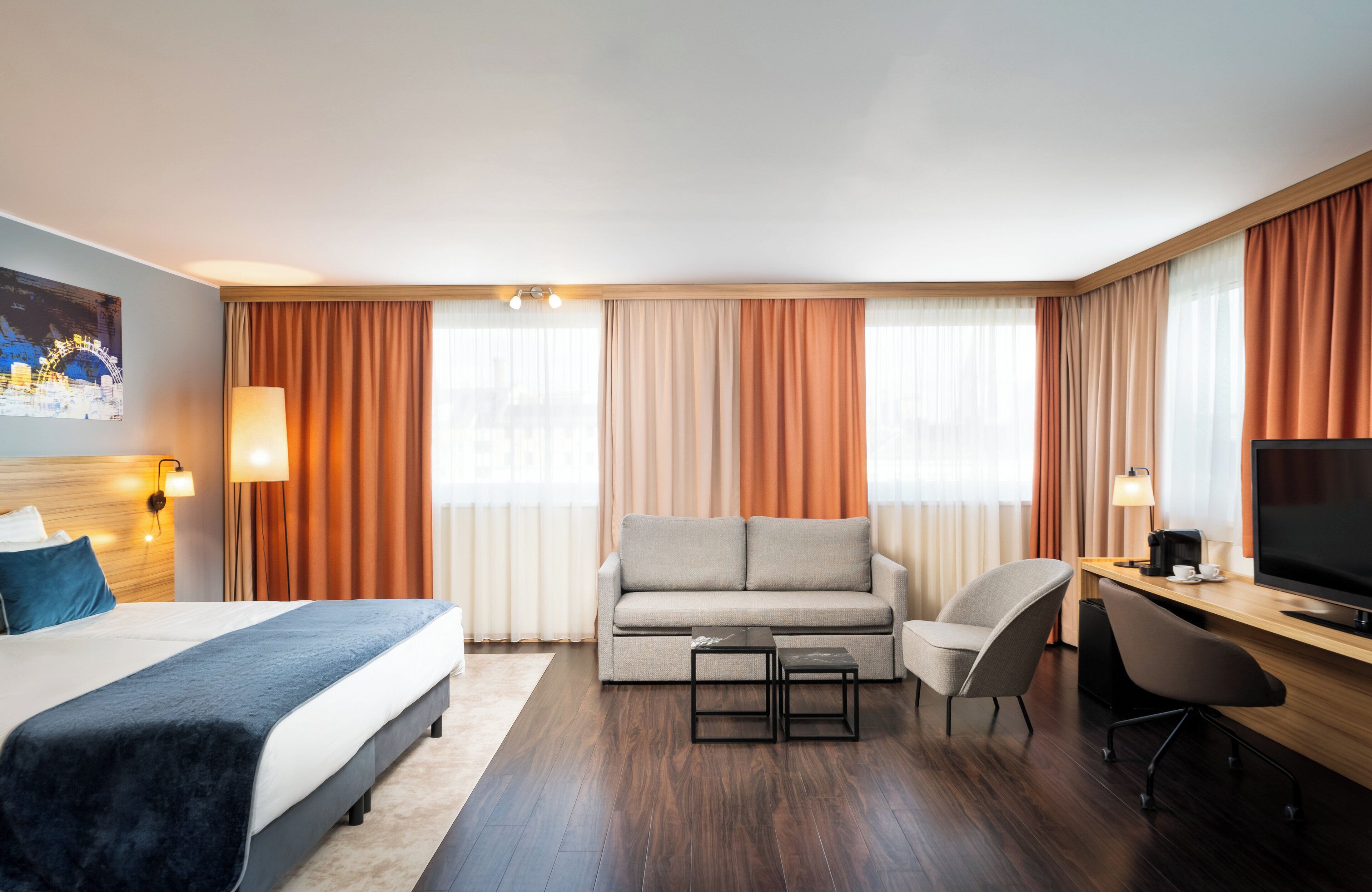 in-room safe, desk, blackout curtains, soundproofing