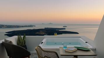 Double Room with Caldera View & Outdoor Hot Tub | View from room