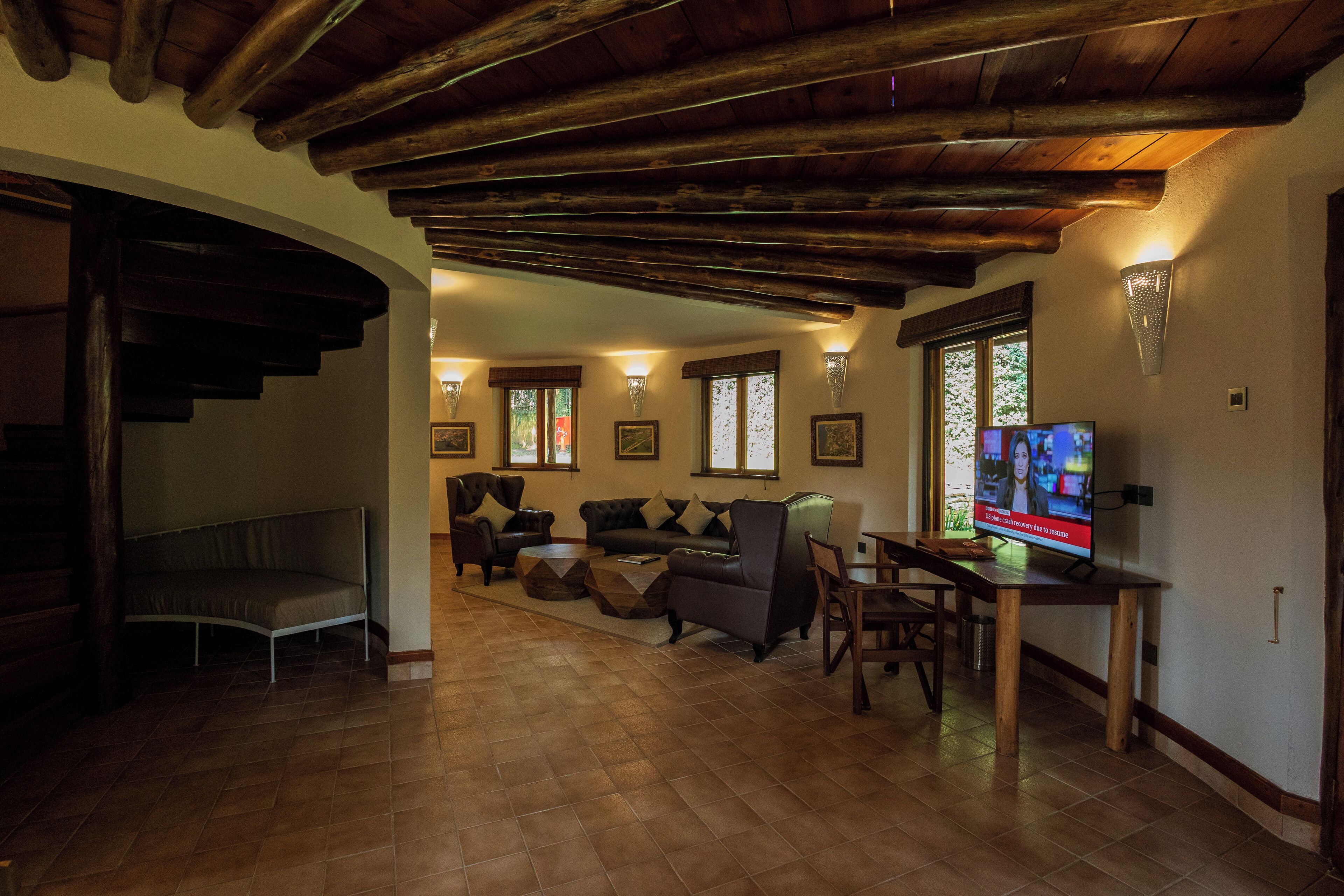 presidential cottage | living area | 40-inch tv with satellite channels