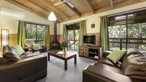 Chaumière Standard, plusieurs chambres, non-fumeur, cuisine (3 Bed Canopy Cottage) | Salle de séjour | Téléviseur, lecteur de DVD