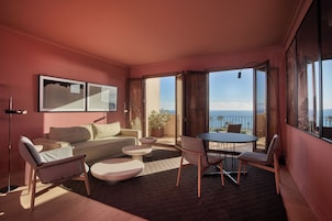 Suite, Terrace, Sea View | Premium bedding, down comforters, minibar, in-room safe