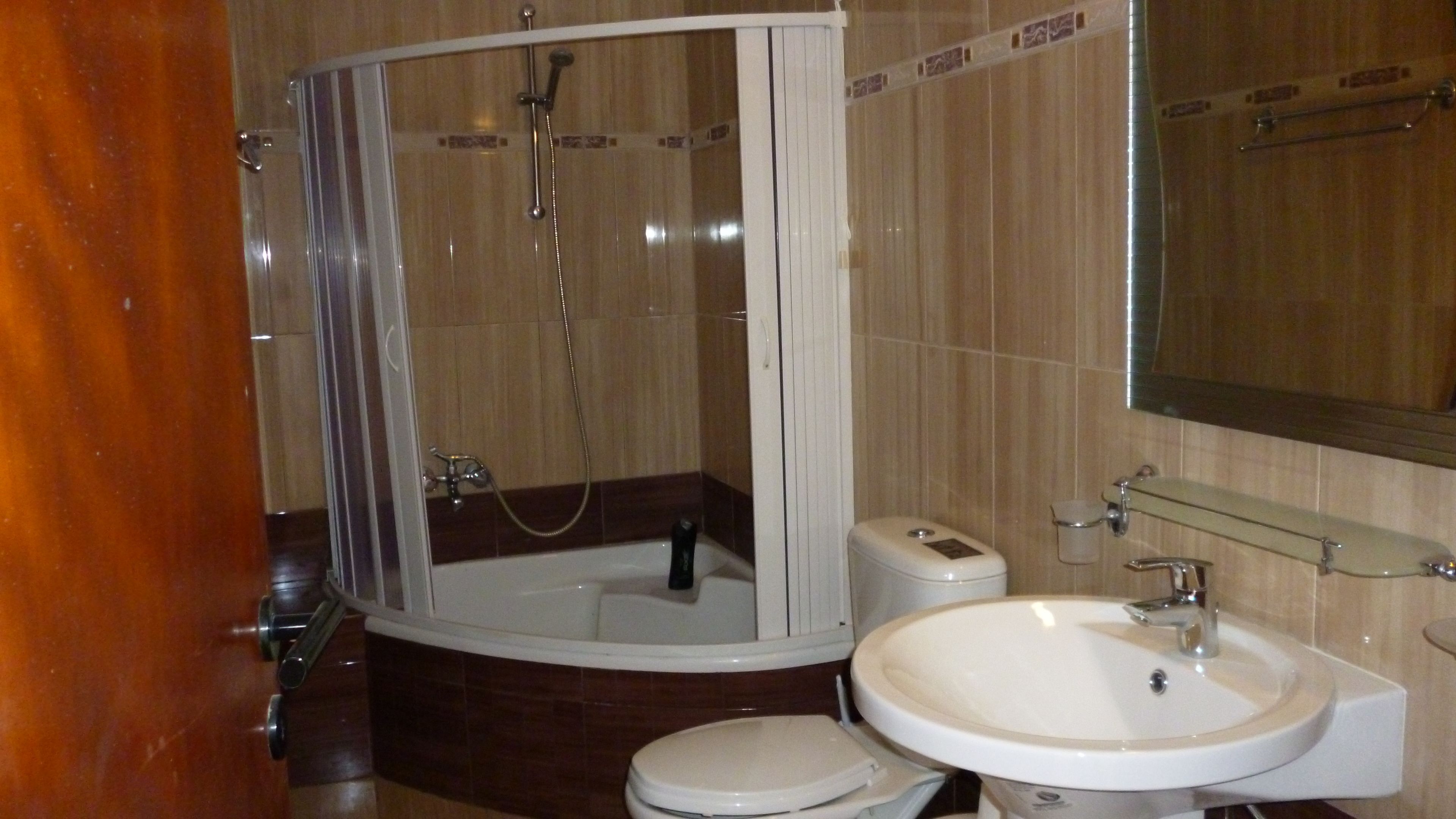 free toiletries, hair dryer, bathrobes, towels