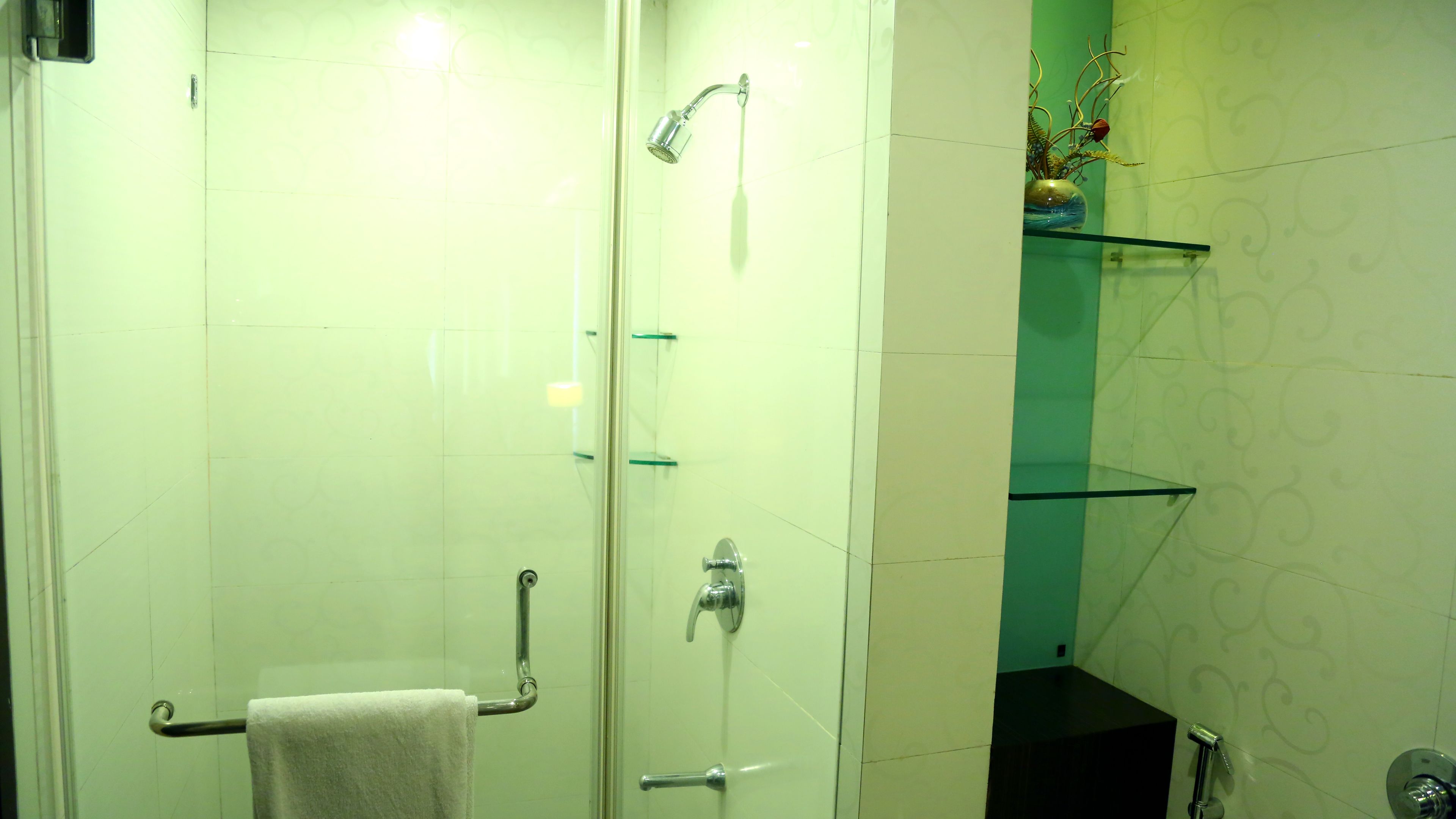 Bathtub, free toiletries, towels
