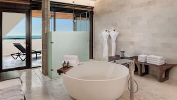 Suite, 4 Bedrooms, Terrace (The Palm) | Bathroom | Separate tub and shower, rainfall showerhead, eco-friendly toiletries