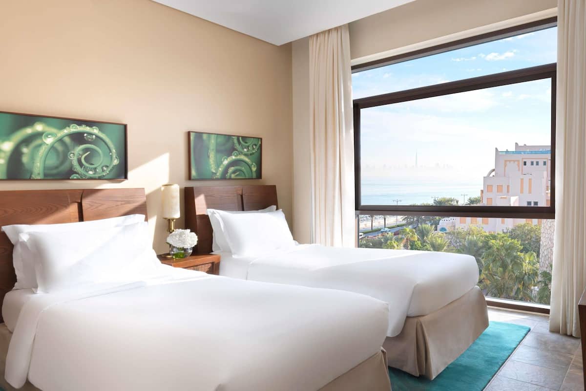 1 slaapkamer, lakens van Egyptisch katoen, luxe beddengoed, een minibar