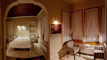 Egyptian cotton sheets, premium bedding, down comforters, free minibar