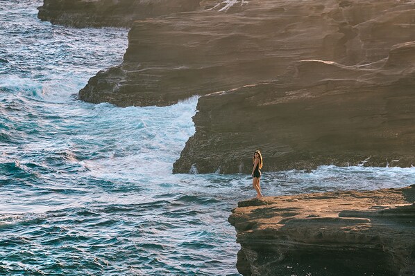 On the beach, beach towels, snorkelling, surfing