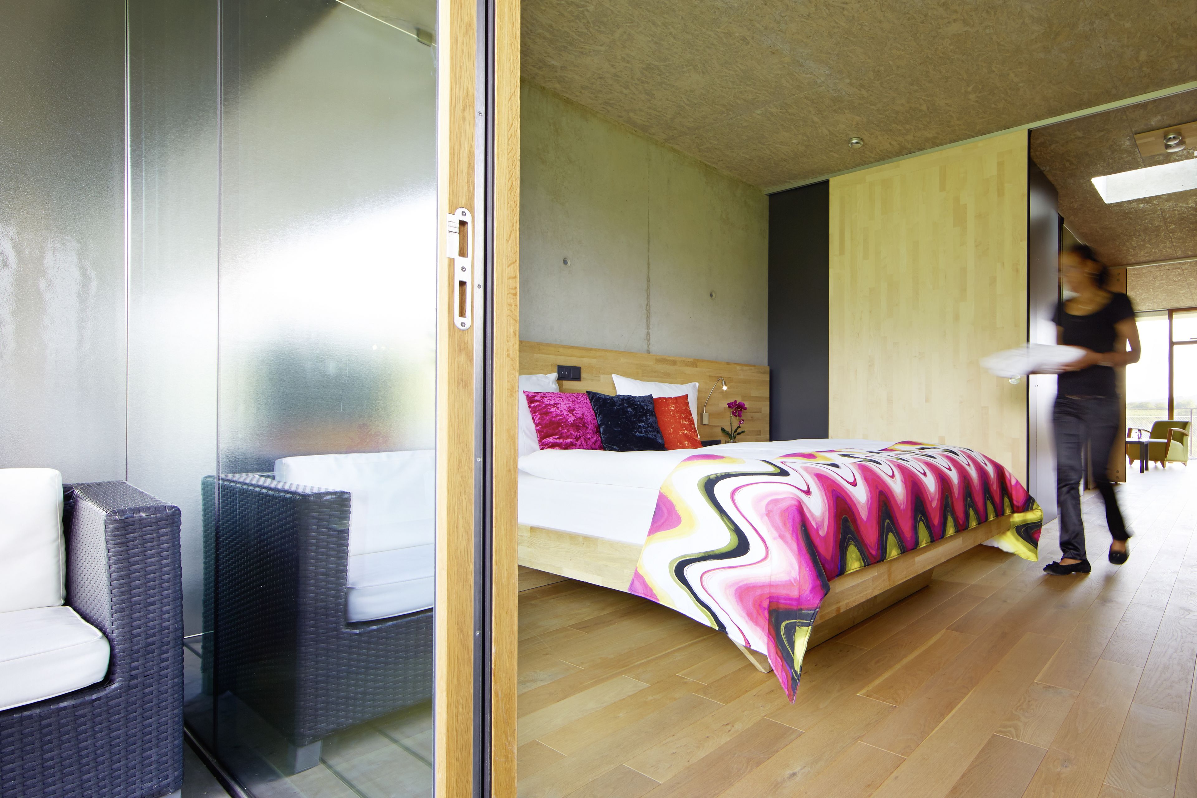 hypo-allergenic bedding, select comfort beds, in-room safe, desk