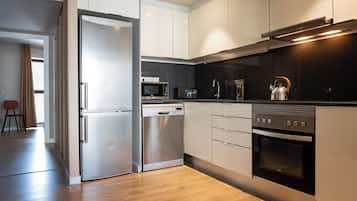 Apartment, 2 Bedrooms | Private kitchen | Full-sized fridge, microwave, oven, stovetop