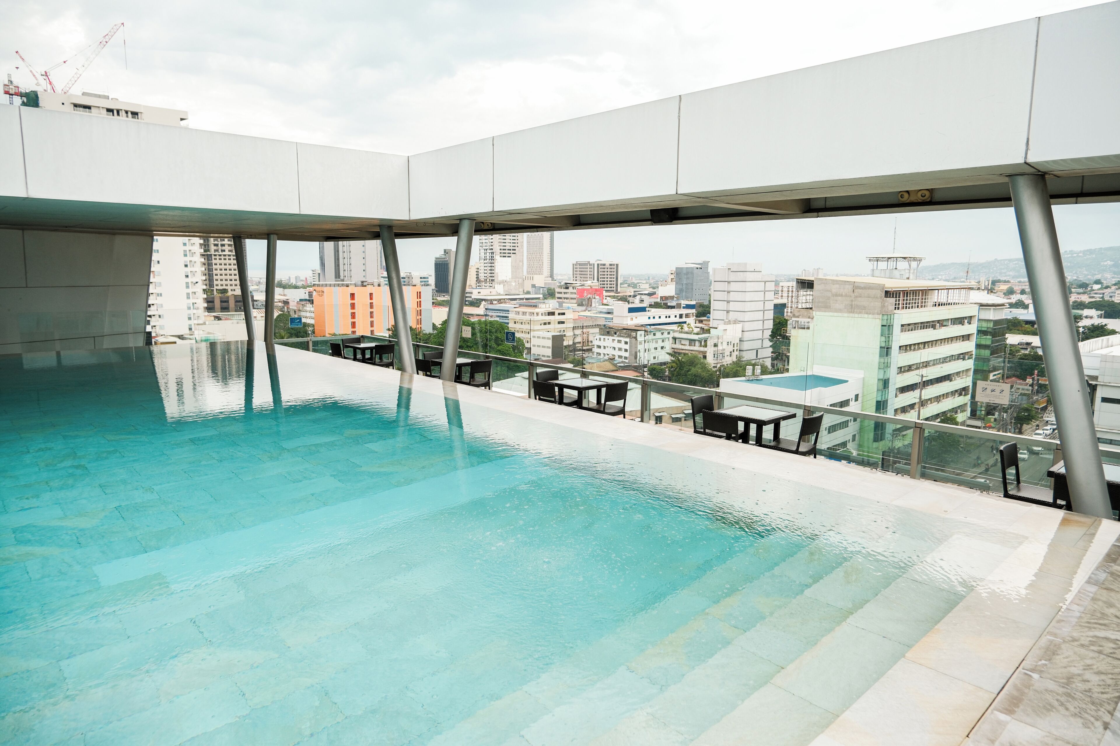 Outdoor pool, pool loungers