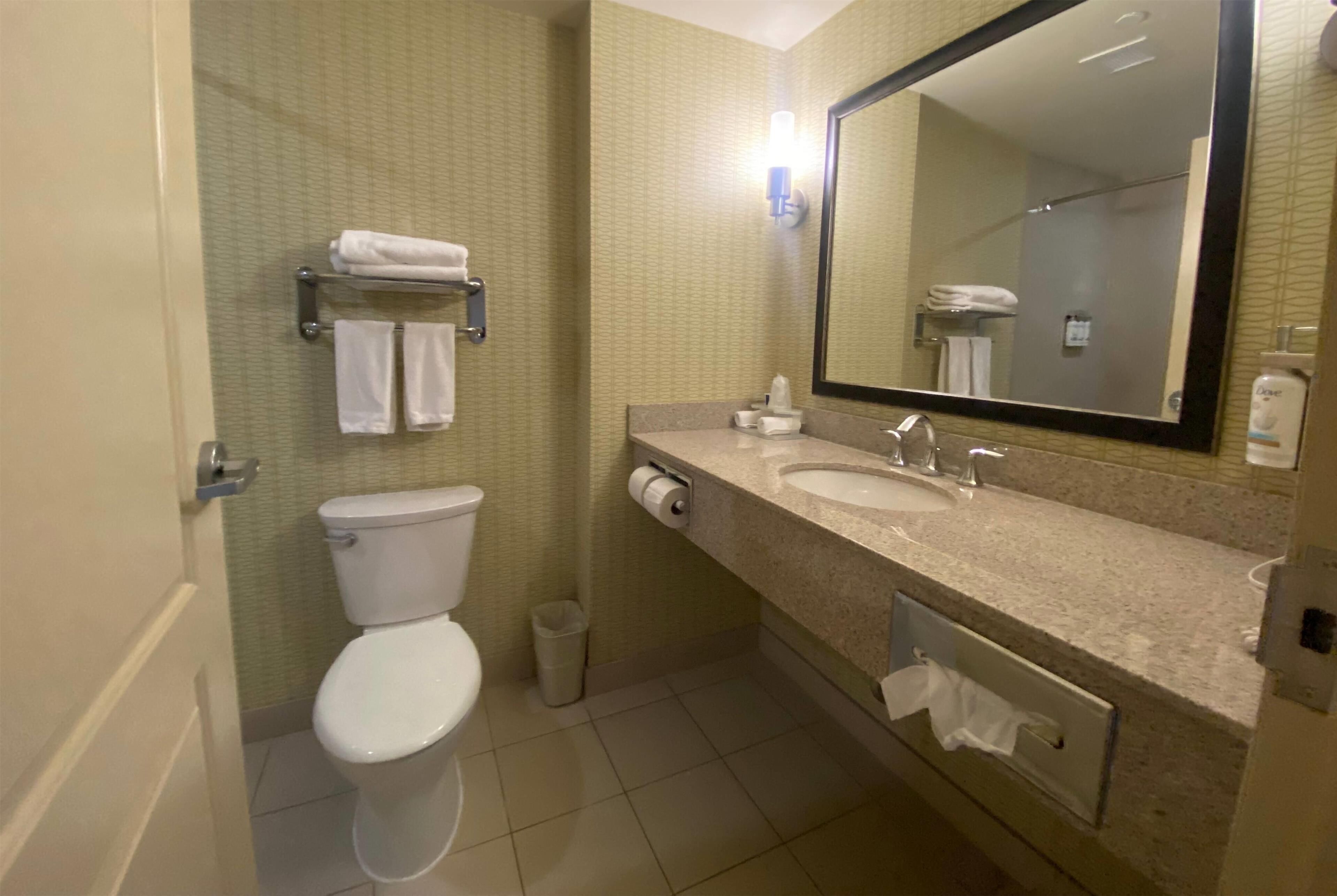 free toiletries, hair dryer, towels, soap