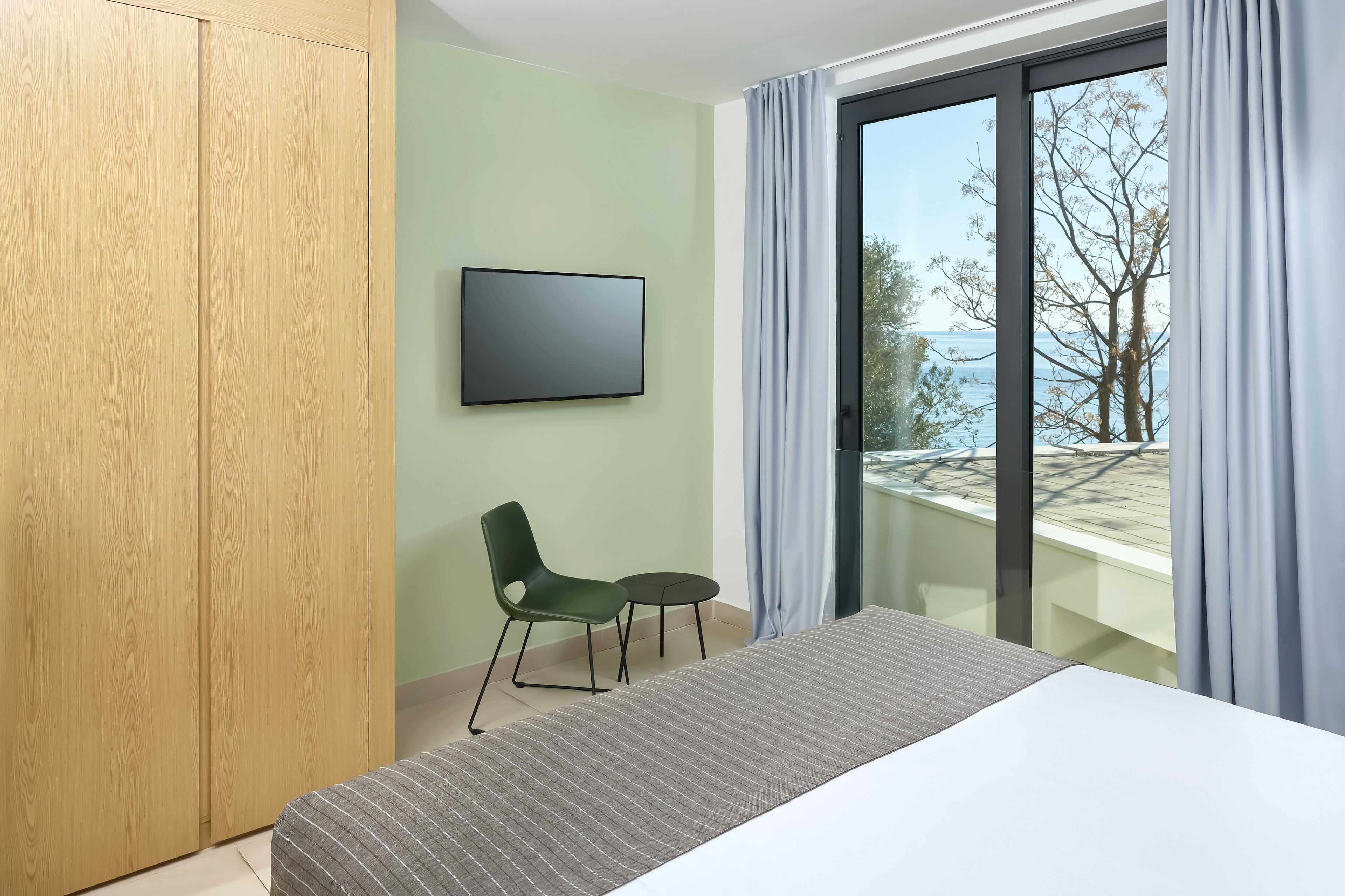 Premium Villa, 1 Bedroom, Sea Side | 1 bedroom, in-room safe, desk, blackout drapes