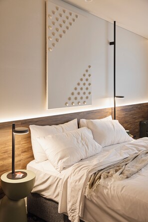 Down duvets, minibar, in-room safe, desk