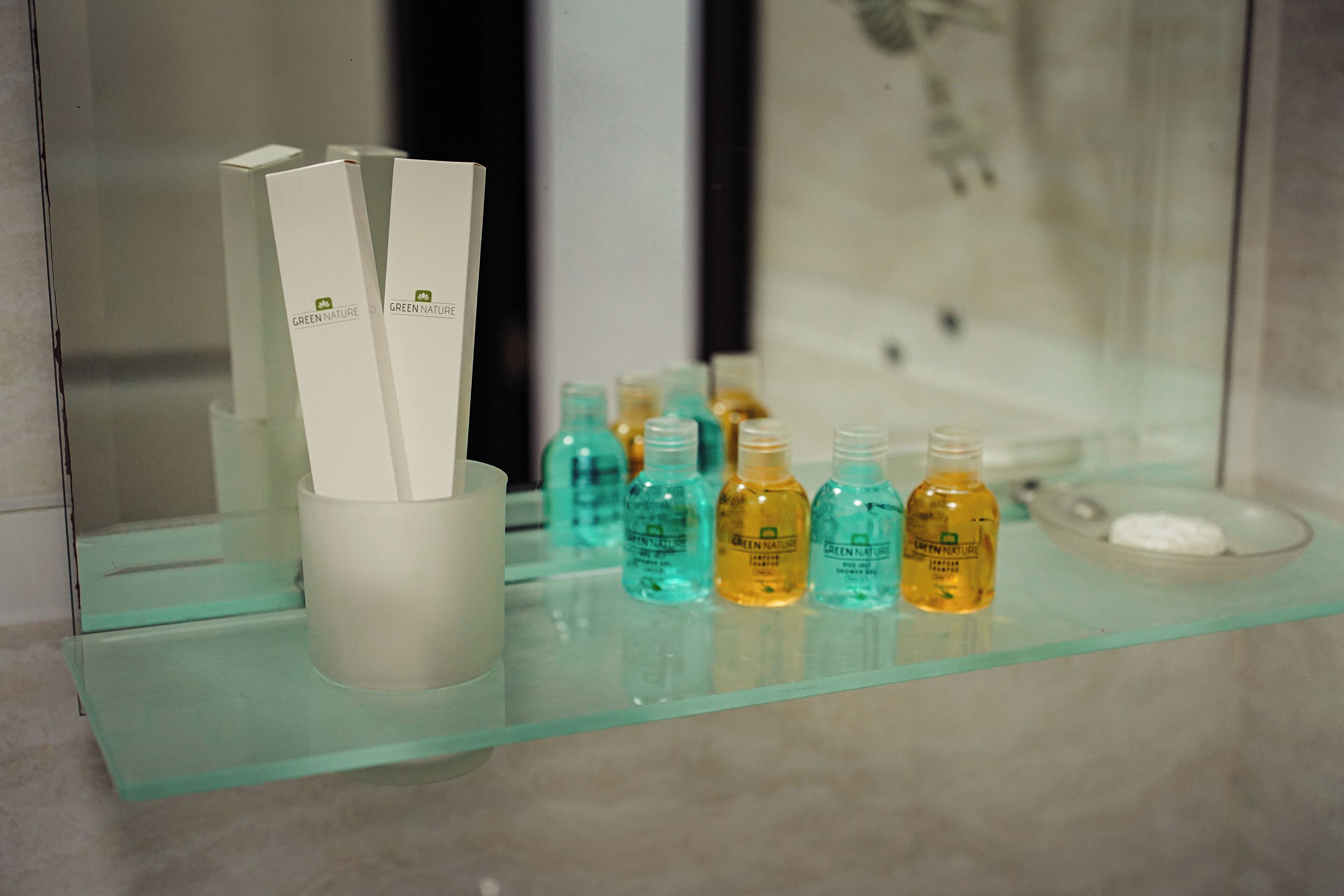 shower, free toiletries, hair dryer, bathrobes