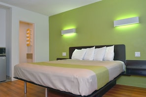 Desk, free WiFi, bed sheets