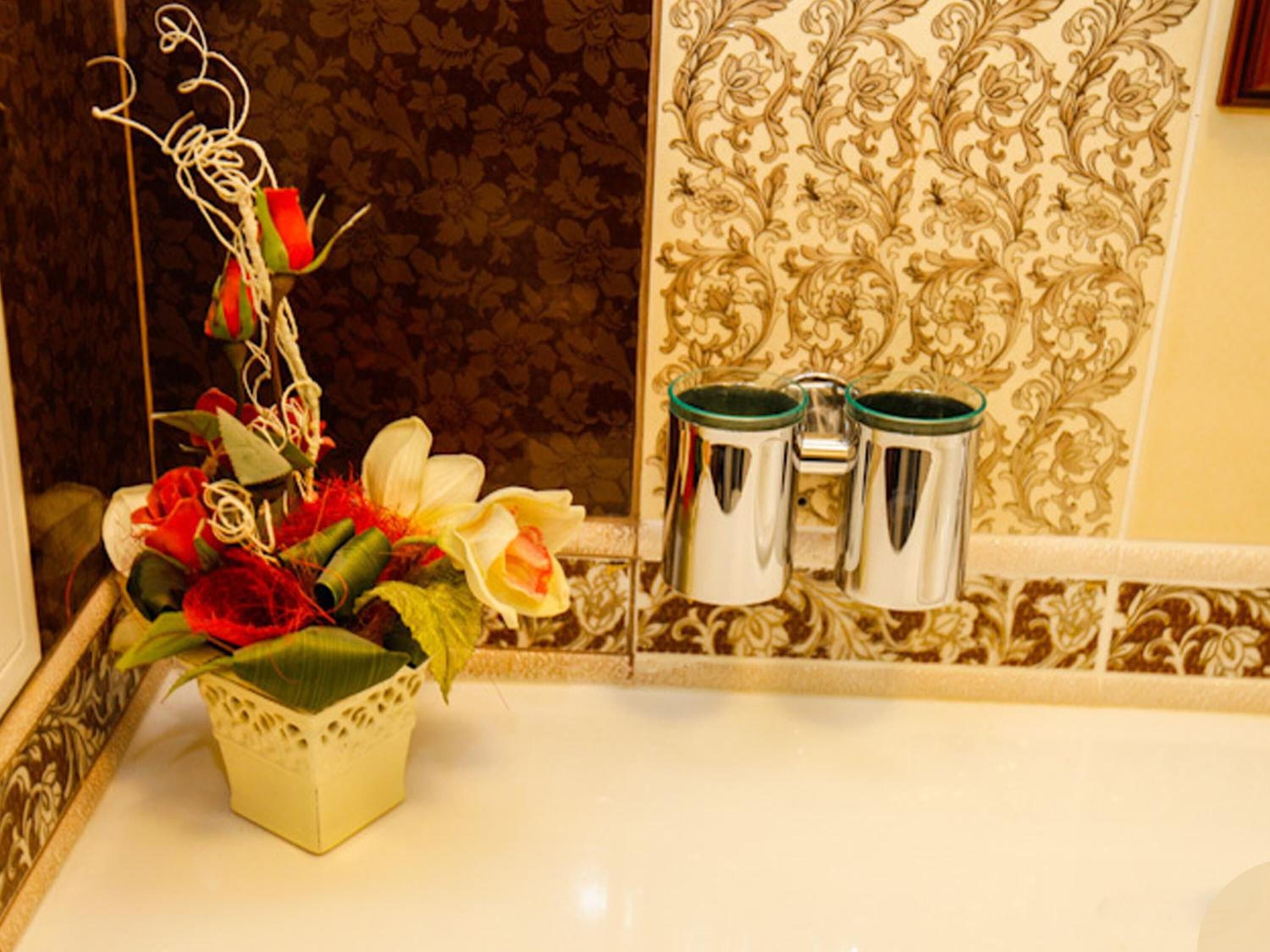 free toiletries, hair dryer, towels