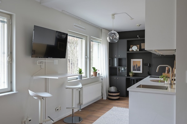 Standaard appartement, 1 slaapkamer, kitchenette (XXXXXXXXX) | Een bureau, geluiddichte muren, een strijkplank/strijkijzer, gratis wifi