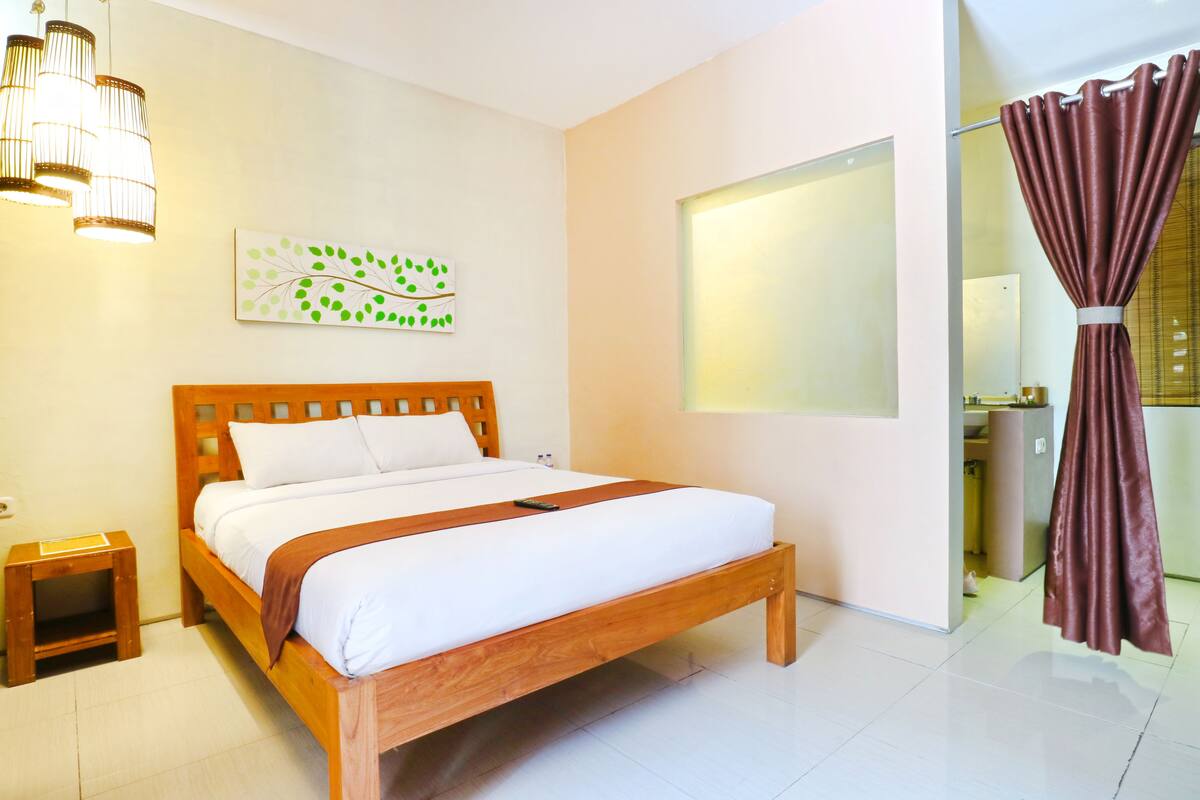 Studio | Premium bedding, Select Comfort beds, desk, blackout drapes