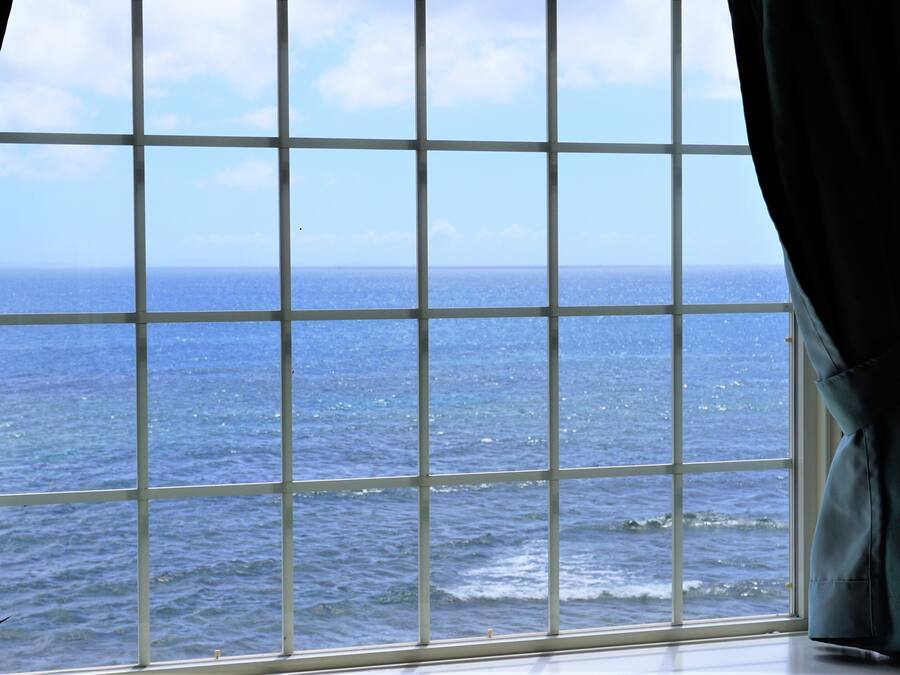 Eenvoudige Twin kamer, 1 slaapkamer, keuken, uitzicht op oceaan | Uitzicht op strand/zee