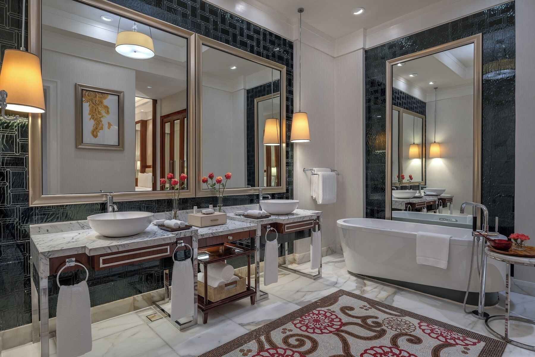 premier suite | bathroom | separate bathtub and shower, rainfall showerhead, free toiletries