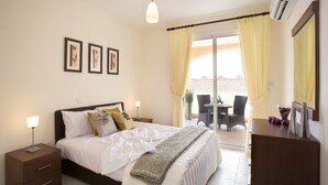 Apartment, 1 Schlafzimmer | Bettwäsche aus ägyptischer Baumwolle, Pillowtop-Betten, Zimmersafe