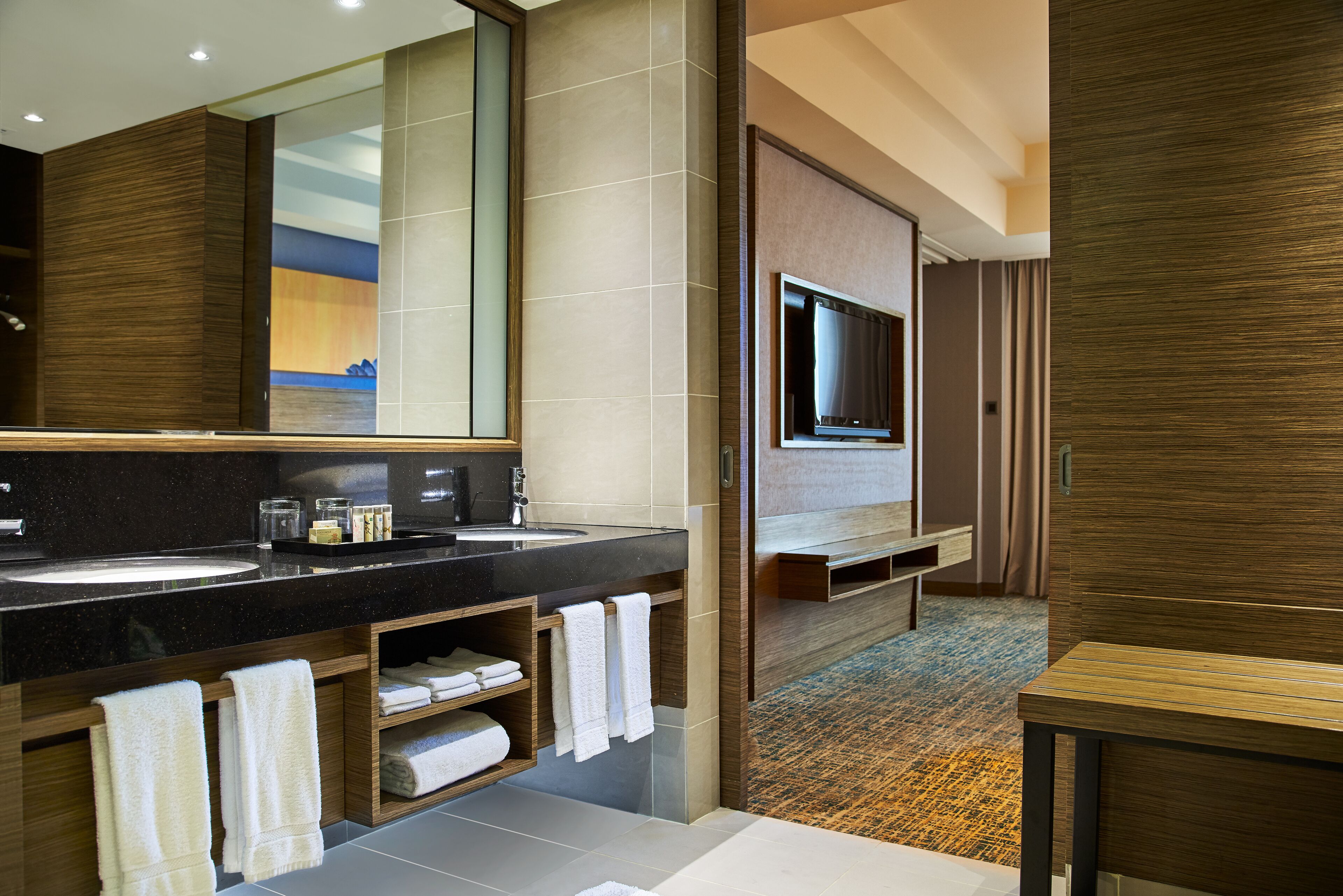 executive suite, 1 king bed | television