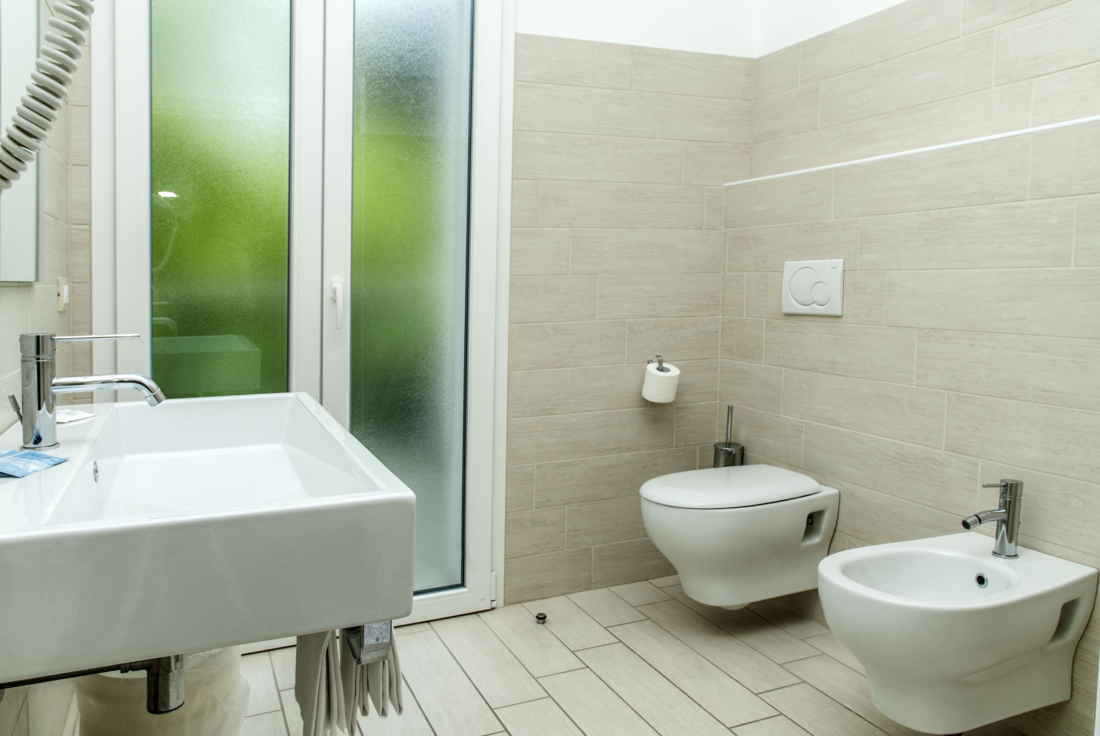 Dusche, Haartrockner, Bidet, Handtücher