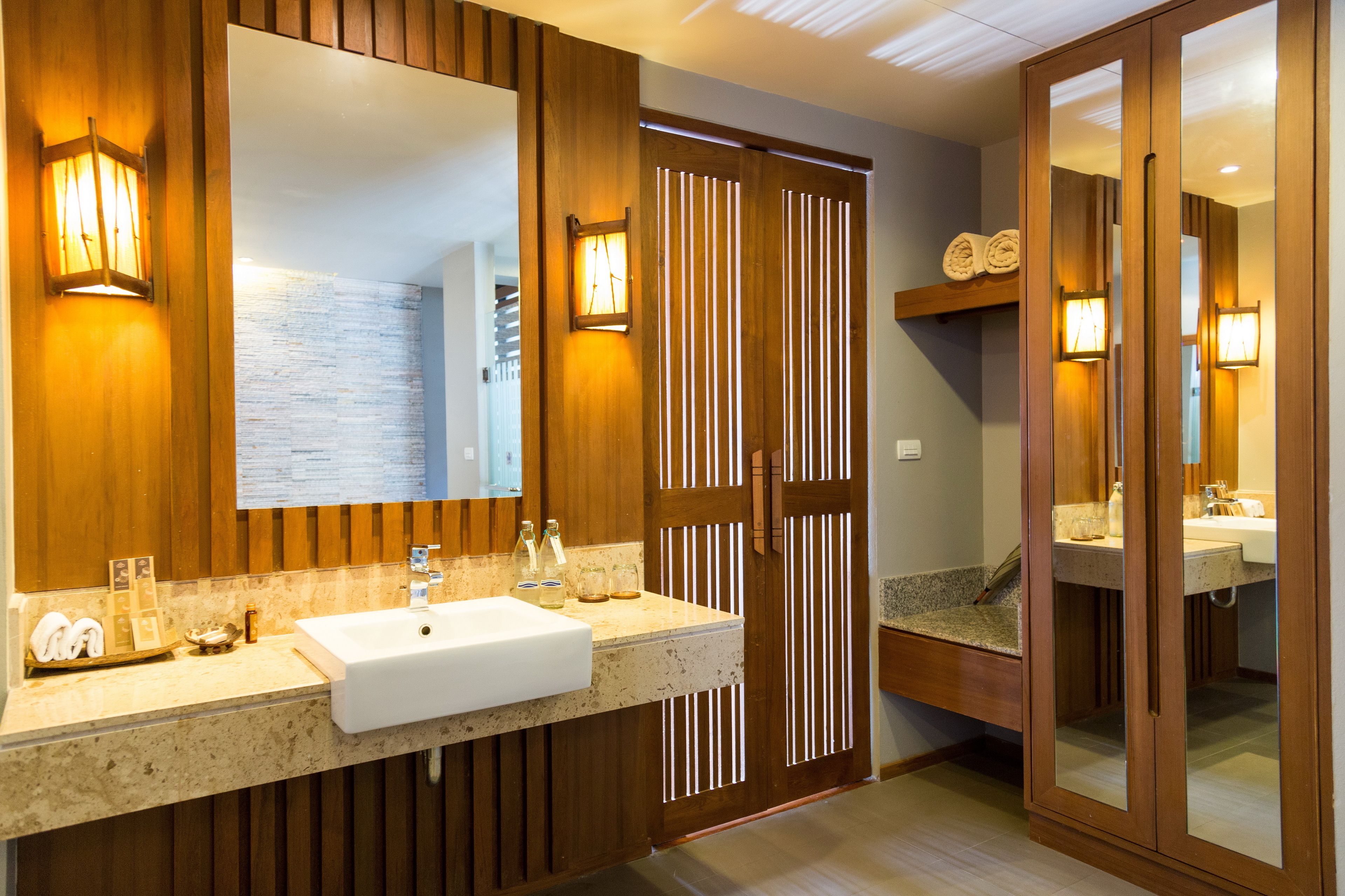 free toiletries, hair dryer, bathrobes, slippers