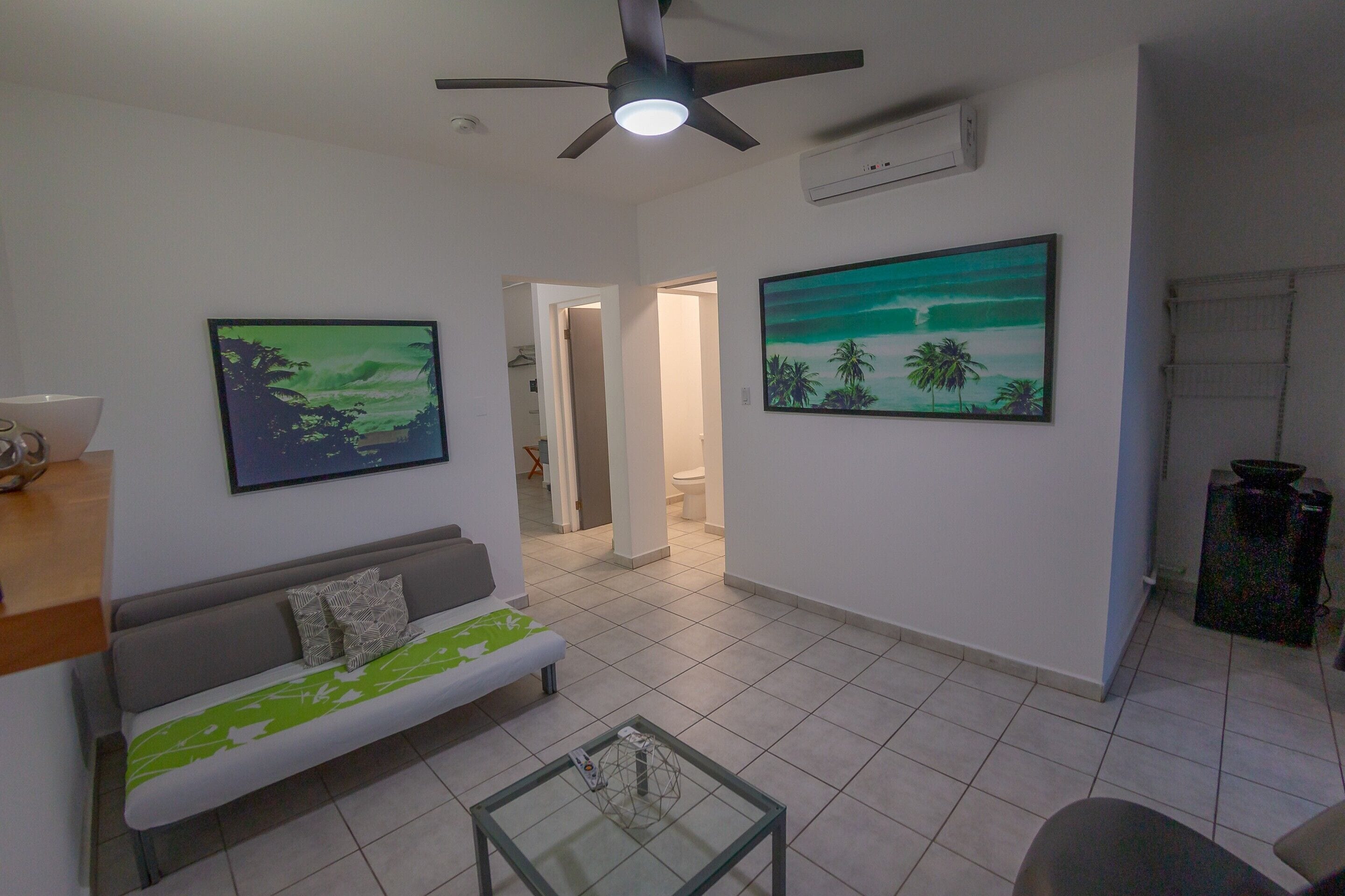 panoramic penthouse | living area | tv