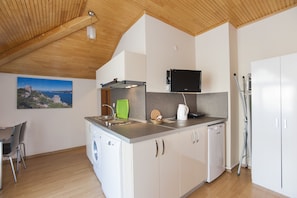 A modern kitchen with a built-in dishwasher, a microwave, and a sink.