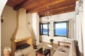 Traditional House, 1 Bedroom, Private Pool, Sea View (Apartment) | Living room | TV - Stefanos Village (Agios Vasileios)