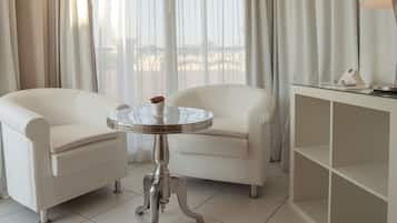 Suite, Connecting Rooms (Roof Garden & Solarium) | Living room | 20-inch LCD TV with satellite channels, TV