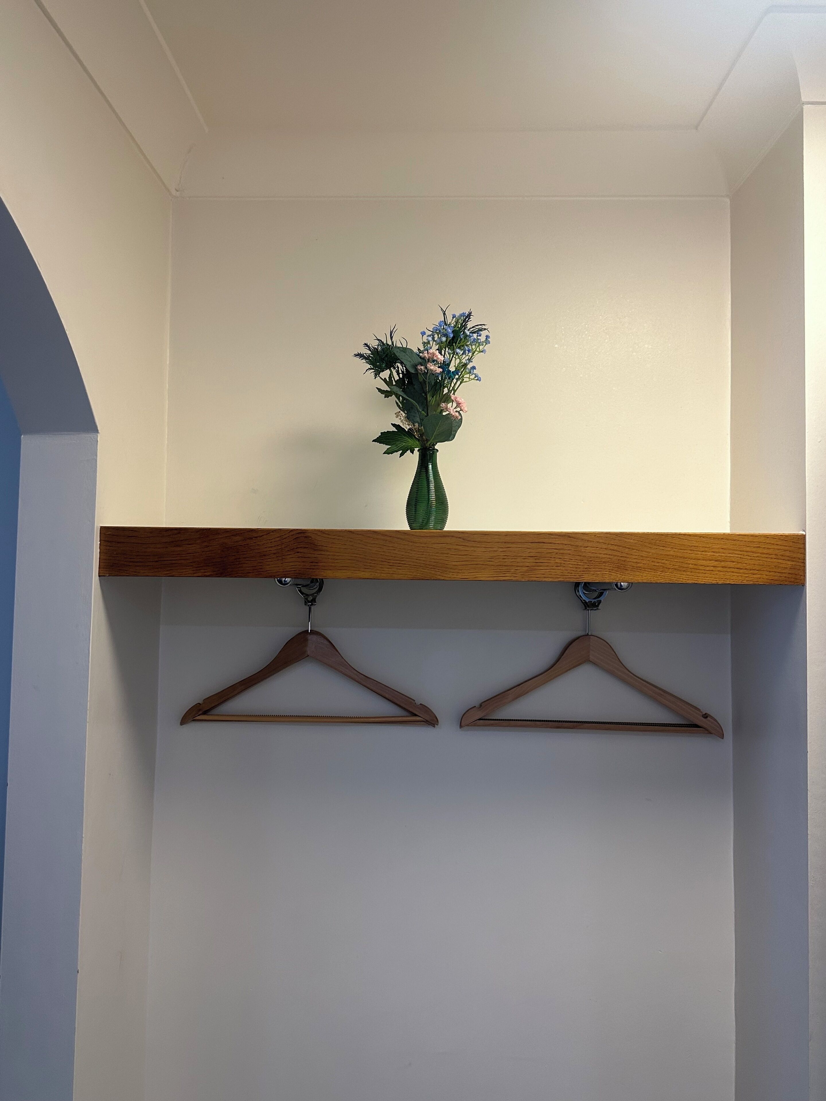 1 bedroom, desk, laptop workspace, blackout curtains