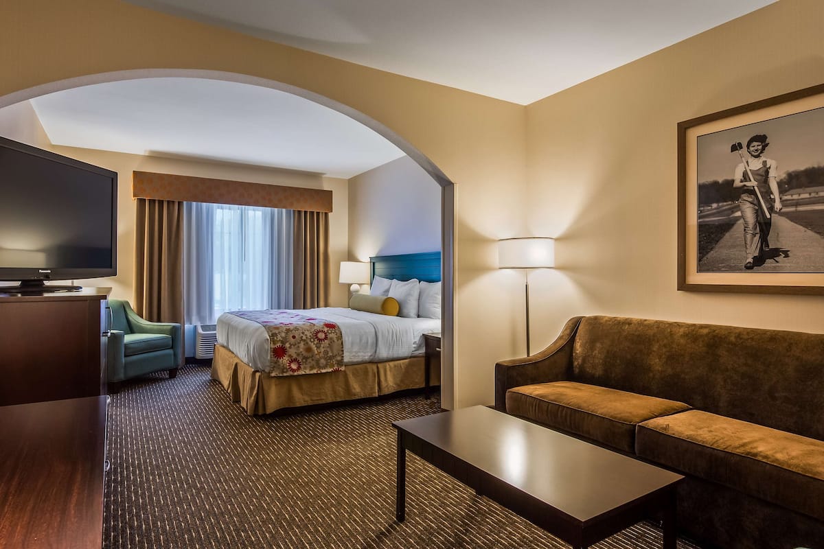 suite, 1 king bed, non smoking, refrigerator & microwave (with sofabed) | pillow-top beds, in-room safe, individually furnished, desk