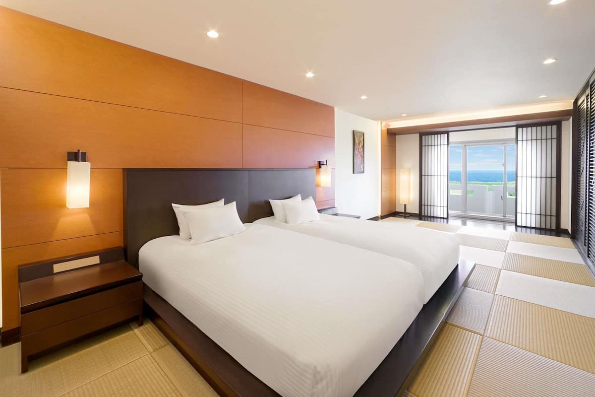 Executive Junior Suite Japanese style with 2 Single low beds, Ocean view | In-room safe, free WiFi, bed sheets