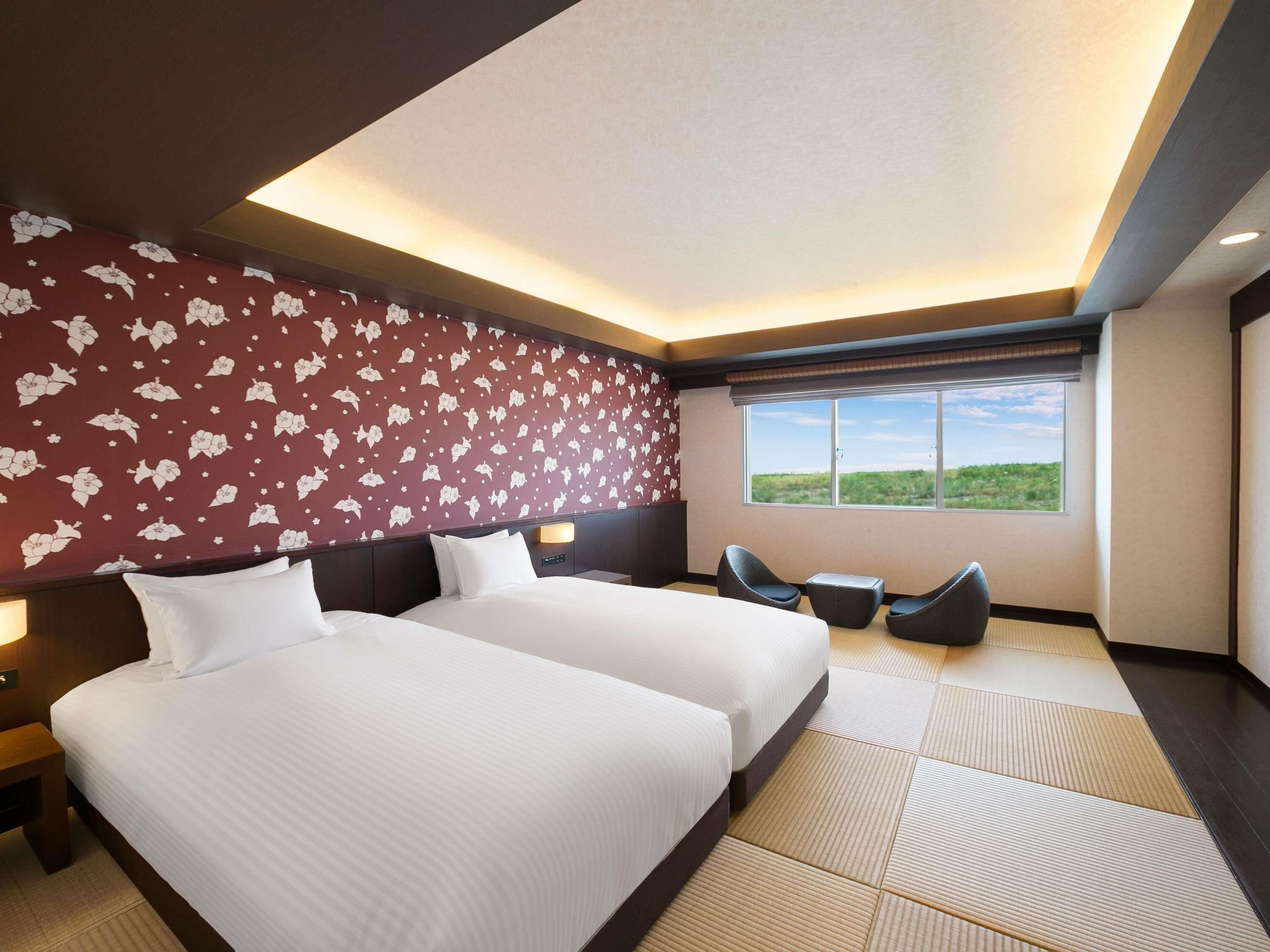 Standardzimmer, Mehrere Betten (Japanese-Western Style) | Zimmersafe, kostenloses WLAN, Bettwäsche