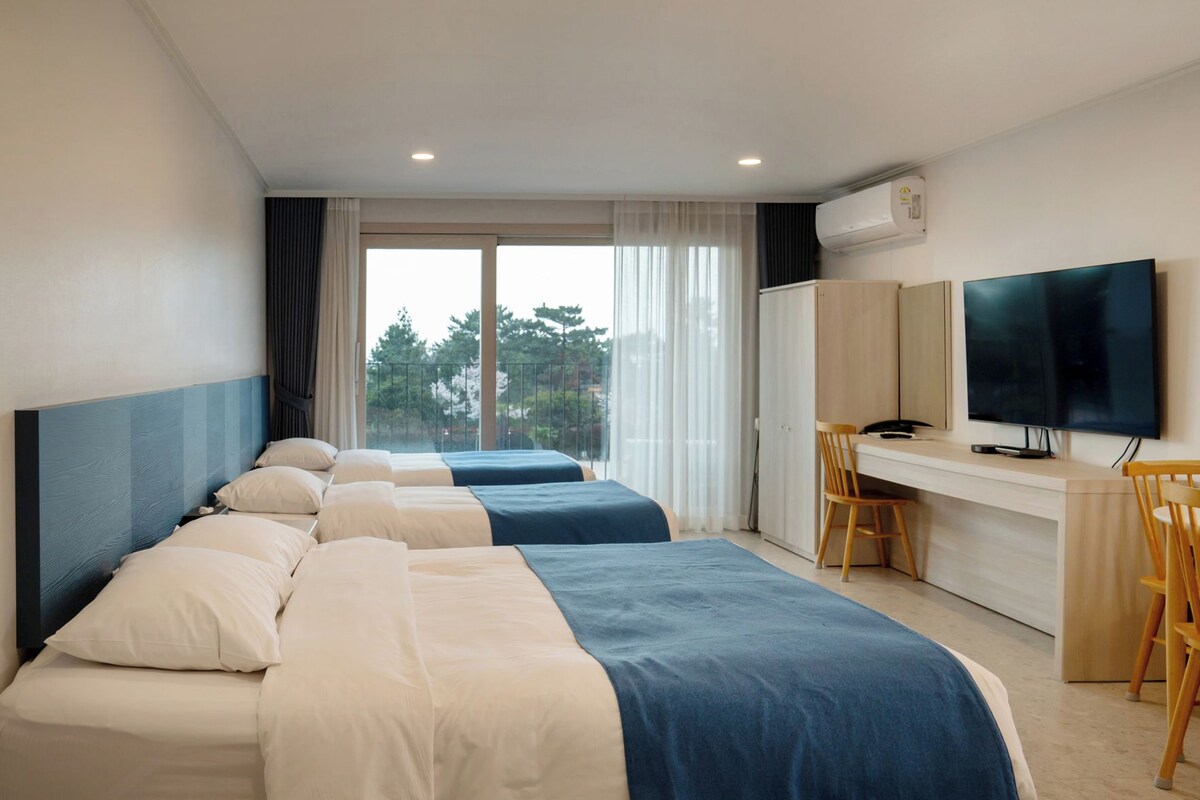 Blackout drapes, WiFi (free), bed sheets