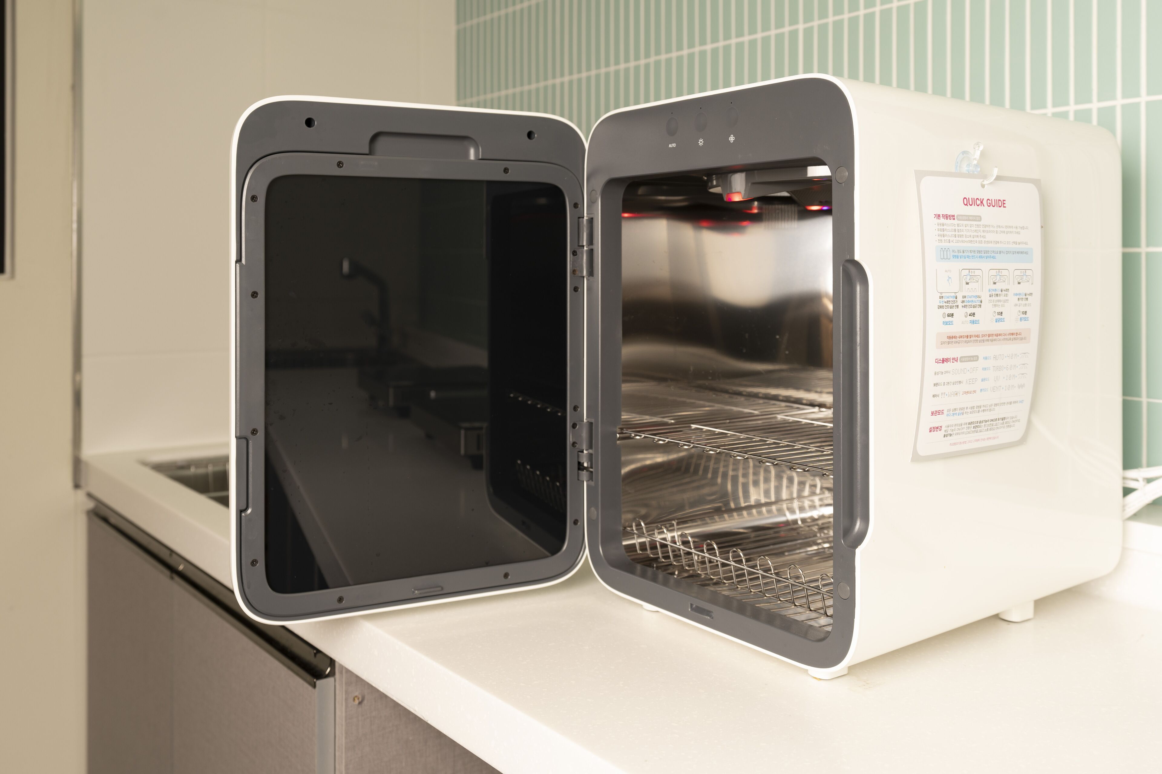 fridge, microwave, dining tables