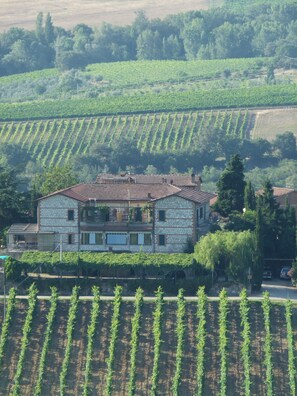 A stone building with a tiled roof, surrounded by vineyards. - Agriturismo La Pietriccia (Chianciano Terme)