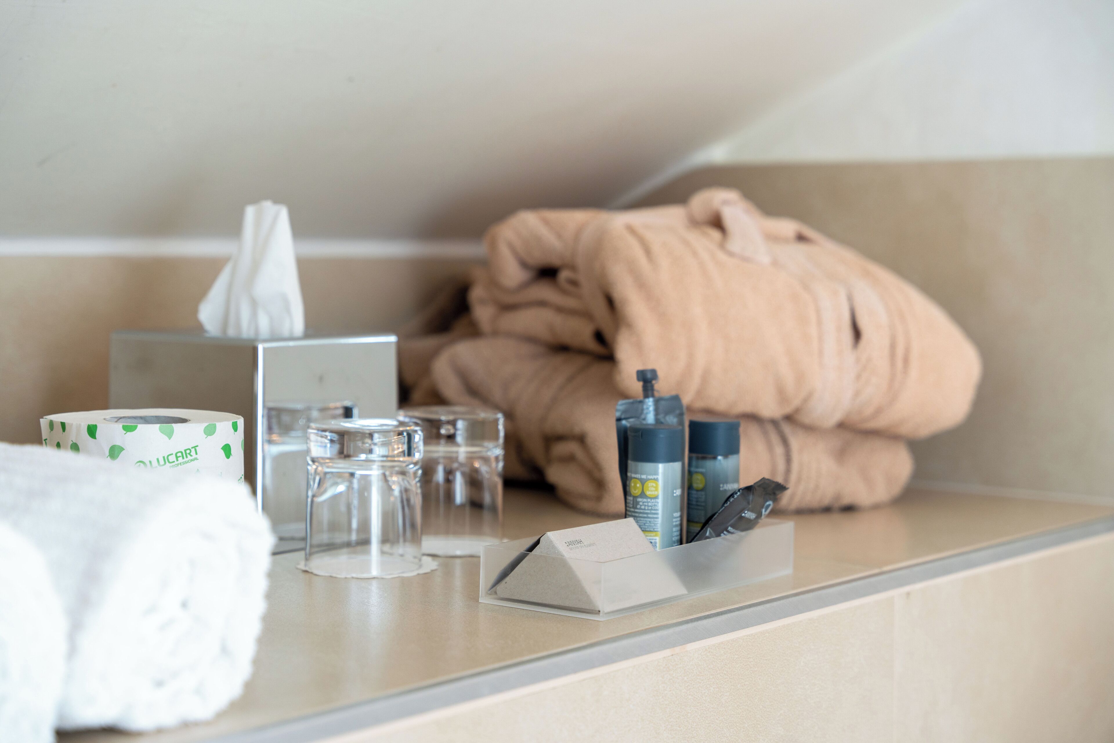 suite | bathroom | shower, rainfall showerhead, designer toiletries, hair dryer