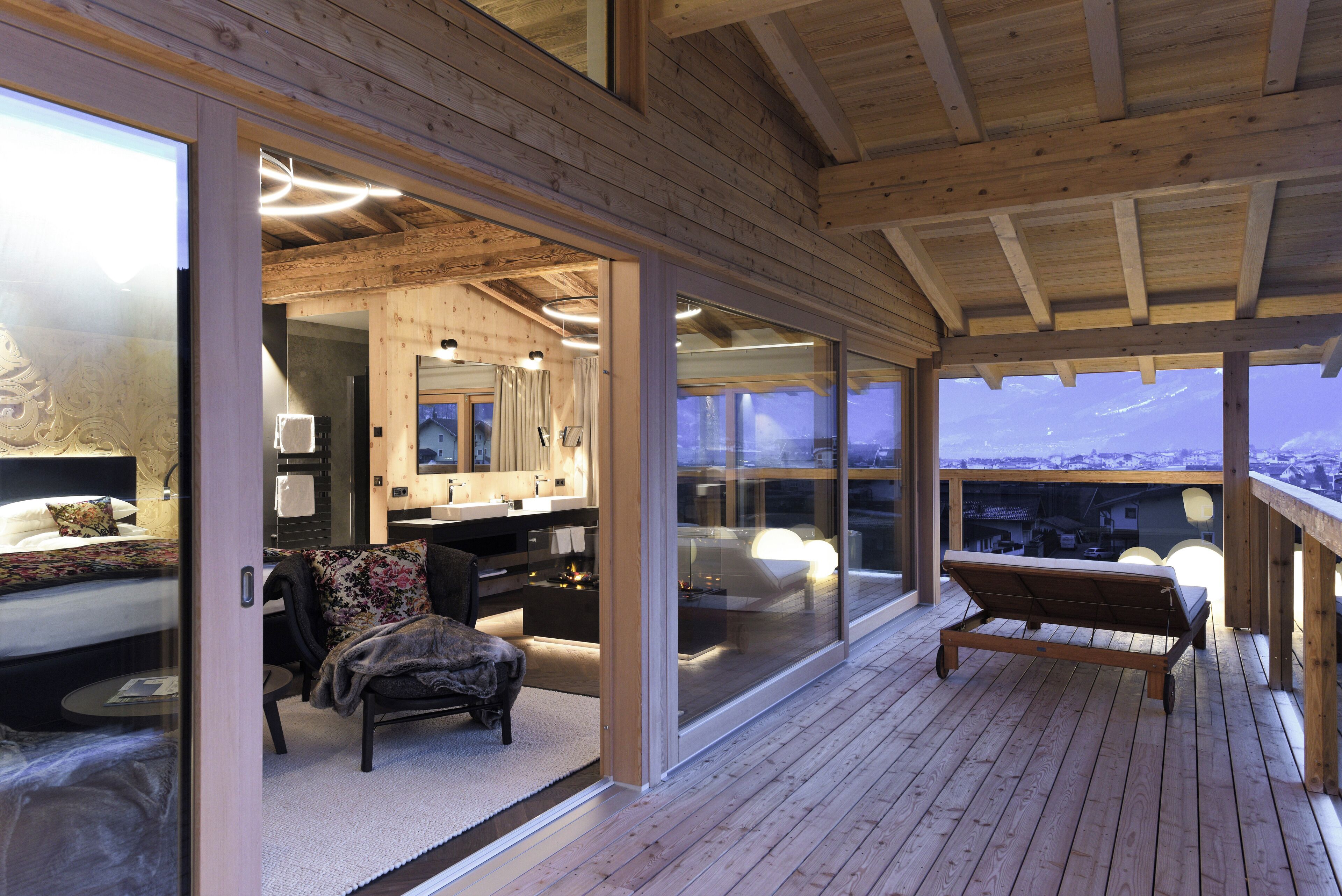 펜트하우스, 사우나, 산 전망 (Suite - Bergfeuer) | 발코니