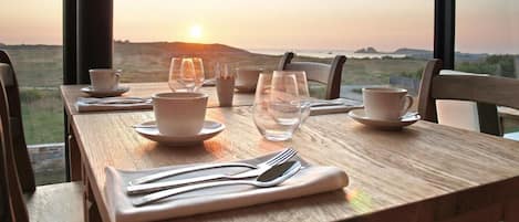 Seafood, ocean views