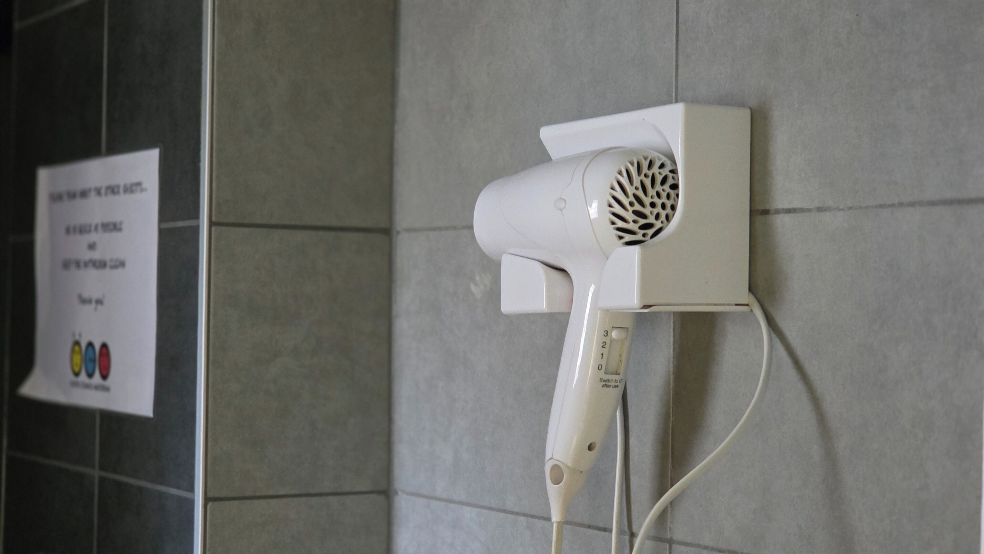 Hair dryer, toilet paper