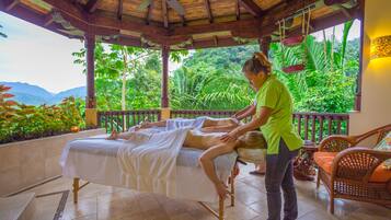 Soins corporels, soins d'aromathérapie, massages aux pierres chaudes